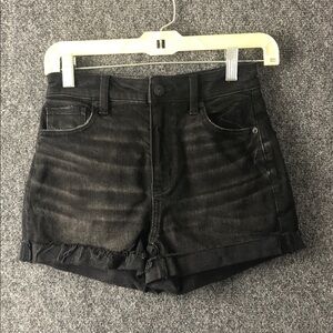 American eagle stretch mini size 000 Women's Black High-Rise Denim Shorts